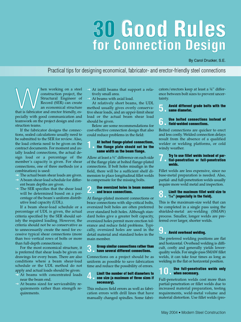 Cost-Effective Steel Connection Design Tips | PDF