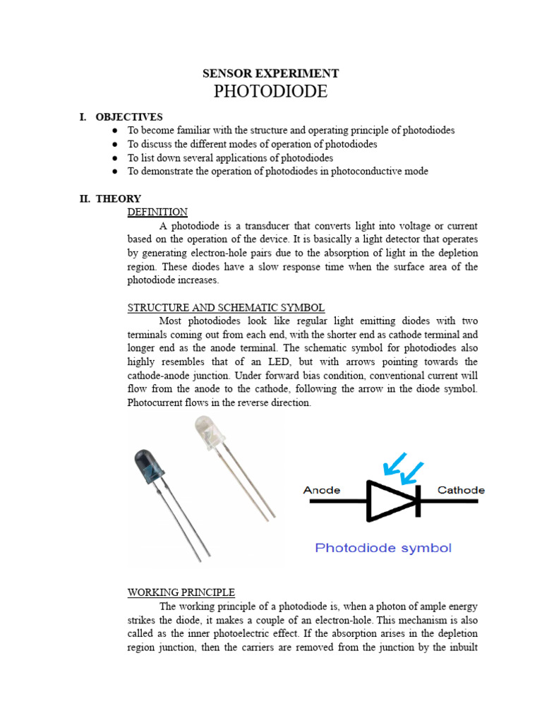Photodiode PDF Diode Cathode