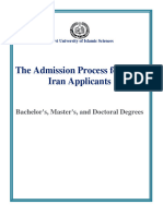 The Admission Process For Non-Iran Applicants: Bachelor's, Master's, and Doctoral Degrees