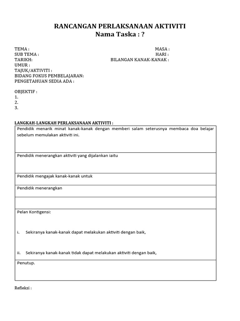 Format RPA Taska 2024 | PDF