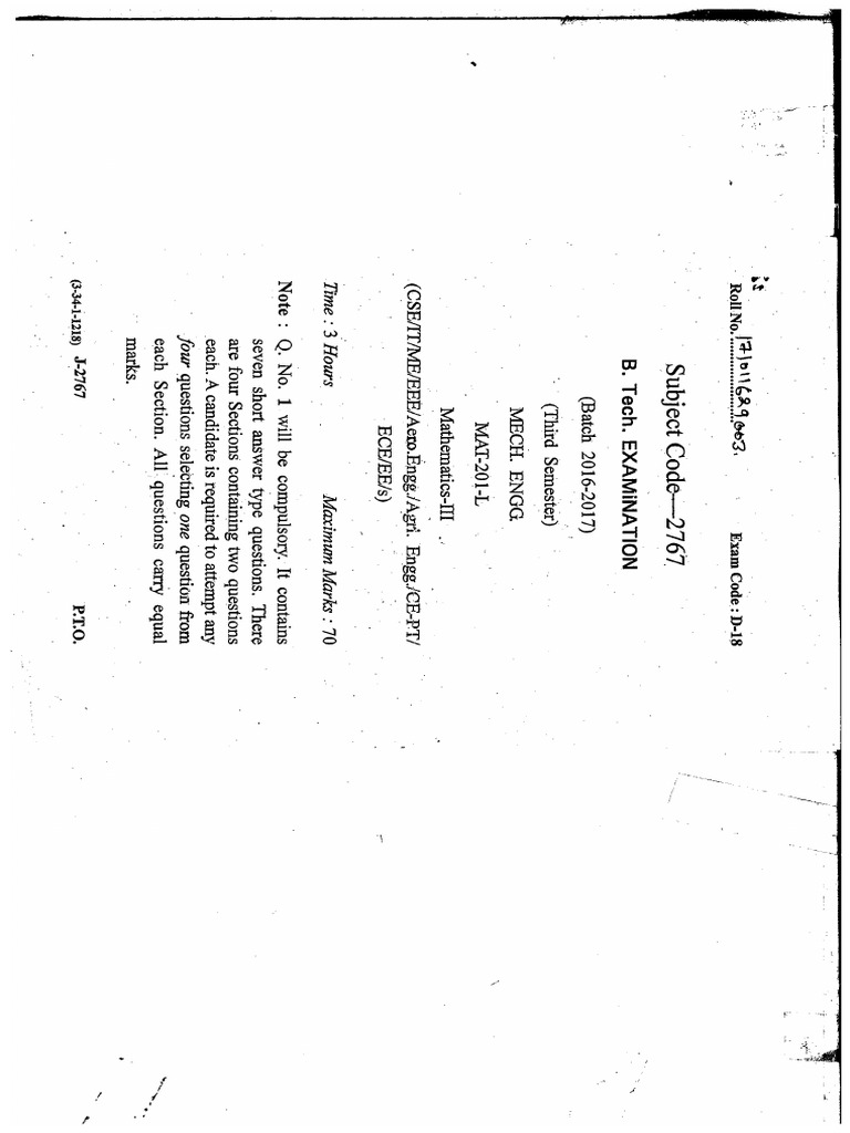 Math 3 RD Sem | PDF