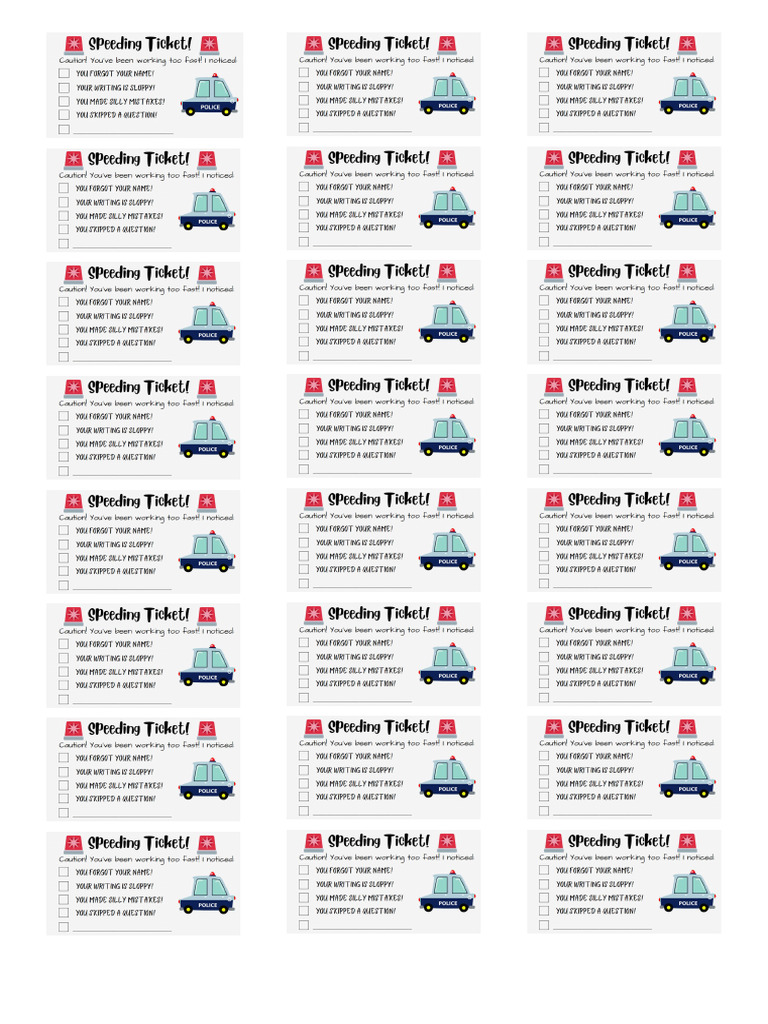 Speeding Ticket PDF