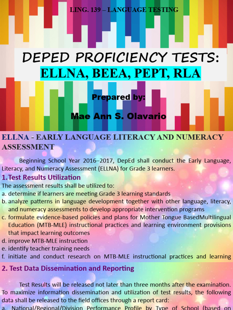 ELLNA: Grade 3 Language Assessment Guide | PDF | Educational Assessment ...