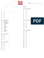 FCE Practice Test 7 Answer Key