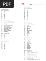 FCE Practice Test 8 Answer Key