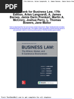 Full Download Test Bank For Business Law 17th Edition Arlen Langvardt A James Barnes Jamie Darin Prenkert Martin A Mccrory Joshua Perry L Thomas Bowers Jane Mallor PDF Full Chapter