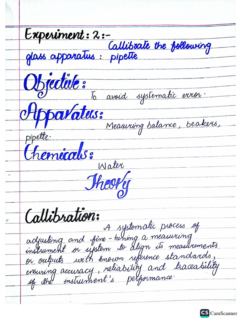 Pipette Calibration PDF