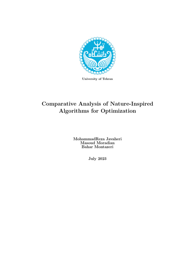 Comparative analysis of nature inspired algorithms for optimization