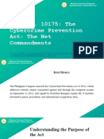 R.A. No. 10175 The Cybercrime Prevention Act The Net Commandments