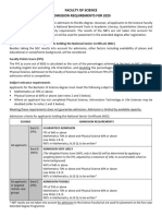 2025 Science UG Admissions Criteria