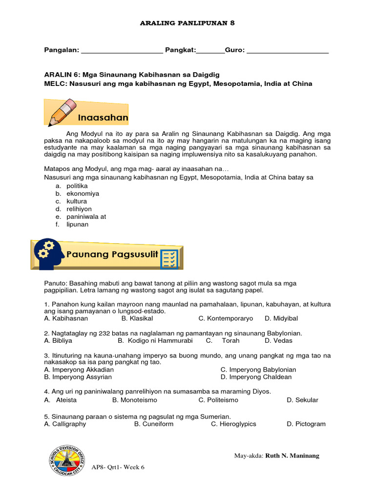 AP 8 Week 6 | PDF