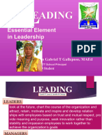 Leading - 3rd Essential Element in Leadership