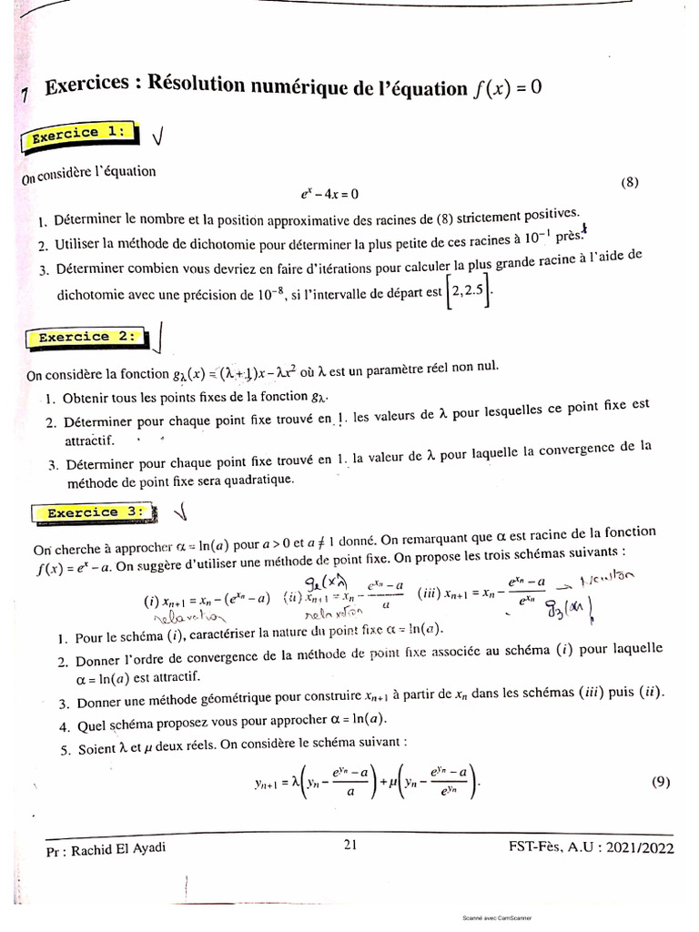 TD2 Analyse Numérique | PDF