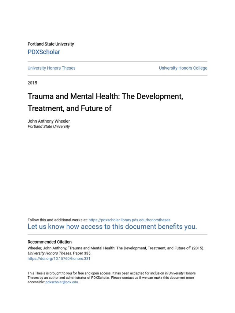 Trauma's Impact on Mental Health Disorders | PDF | Dialectical Behavior ...
