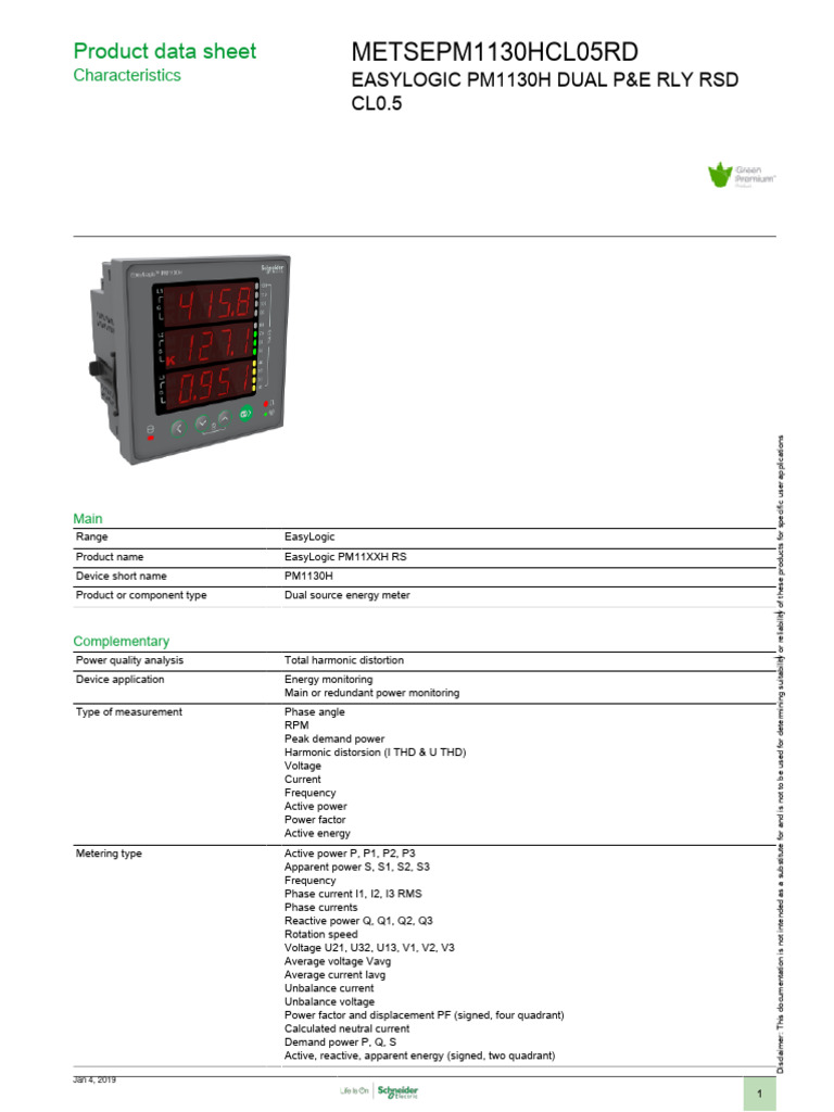 PM1130H Dual Source Energy Meter Guide | PDF | Alternating Current | Ac ...