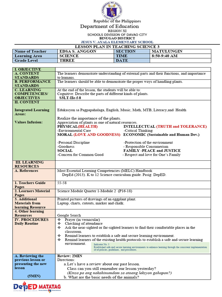 Co Scienceq2 Lpa Pdf Learning Teachers