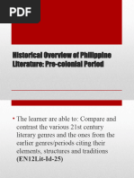 Historical Overview of Philippine Pre Colonial Period