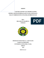 Analisis Faktor Faktor Yang Mempengaruhi Kinerja Sistem Informasi Akuntansi Studi Kasus Pada PT Swasta