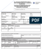 Solicitud de Preinscripción para Estudios Universitarios de La Comunidad Valenciana