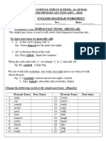 Class 2 English - Grammar Worksheet (The Simple Past Tense)