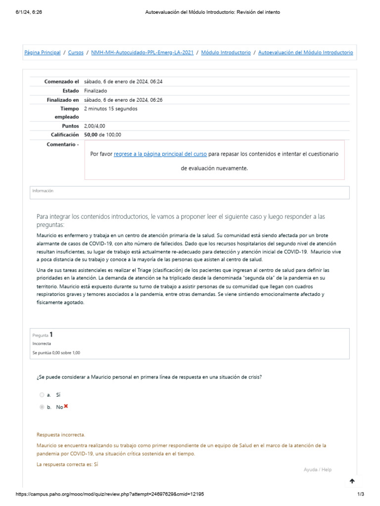 Autoevaluación Del Módulo Introductorio - Revisión Del Intento | PDF ...