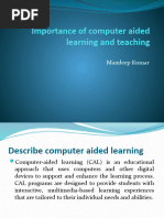 Importance of Computer Aided Learning and Teaching