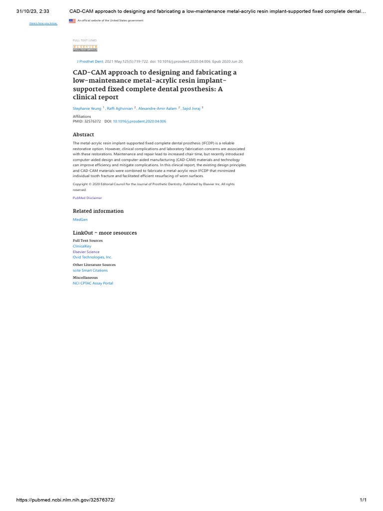 CAD-CAM approach to designing and fabricating a low-maintenance metal ...