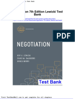 Negotiation 7th Edition Lewicki Test Bank