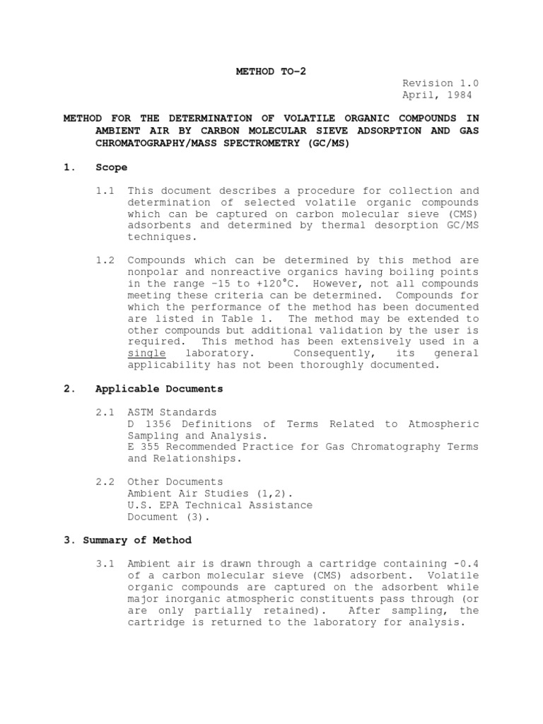 Epa method to 2 download free pdf gas chromatography gas