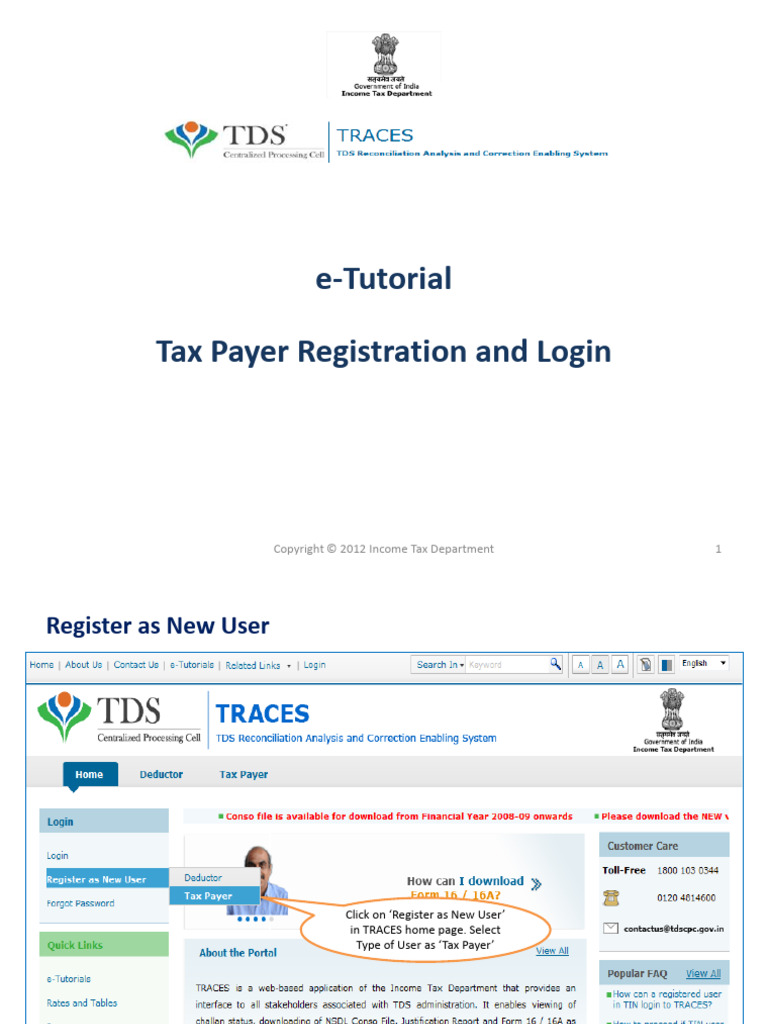 E tutorial register download form 16b new user pdf password