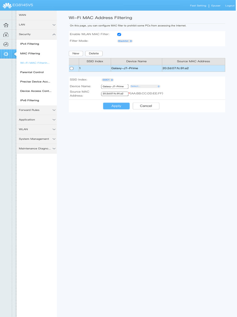Configure WLAN MAC Filtering | PDF