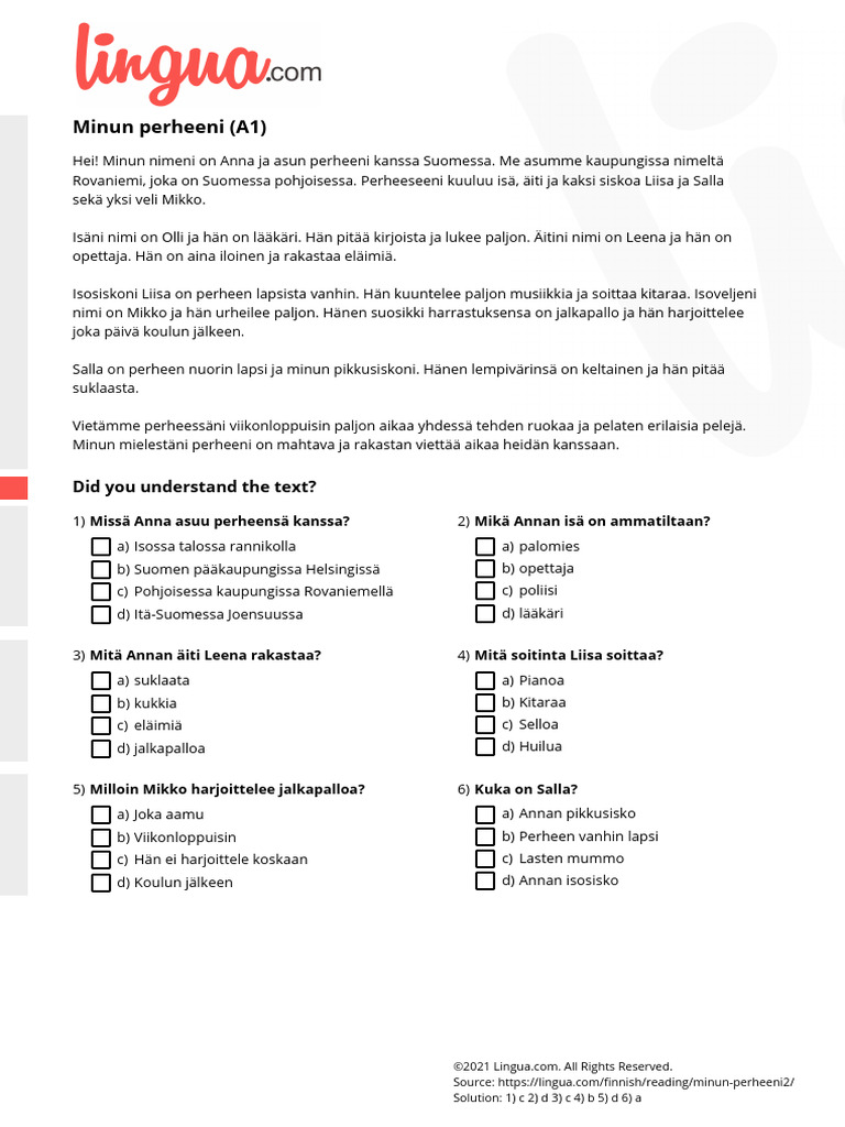 PDF Storage Finnish Text Minun Perheeni2 | PDF