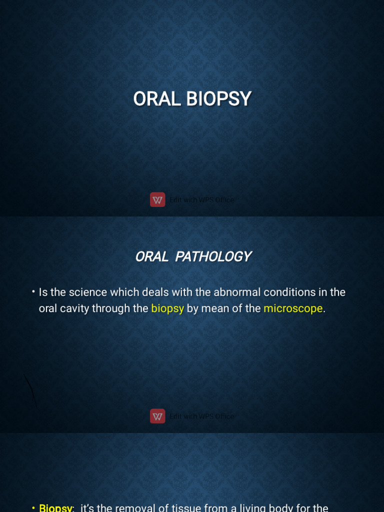 Oral Biopsy Guide for Dentists | PDF | Biopsy | Cytopathology