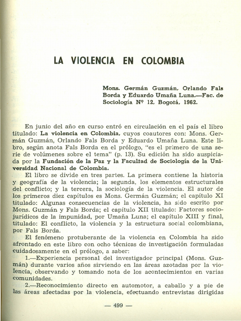 La violencia en Colombia: análisis y contexto | PDF | Colombia