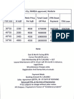 Aamby City Price Sheet