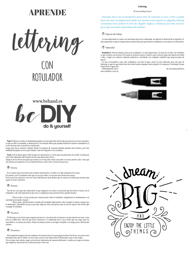 Curso de Lettering Con Rotulador | PDF | Papel | Caligrafía