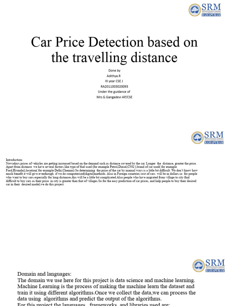 Car Price Detection Based On The Travelling Distance | PDF | Machine ...