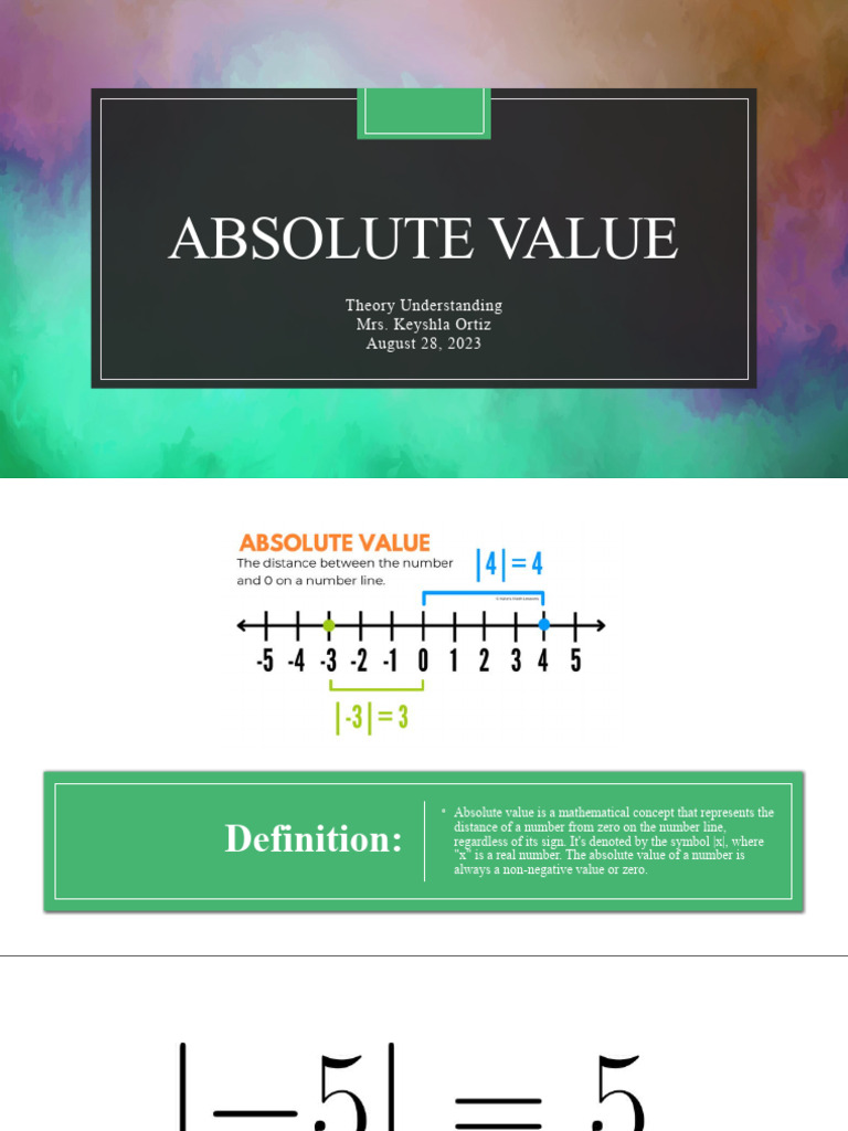 Understanding Absolute Value in Math | PDF | Numbers | Distance