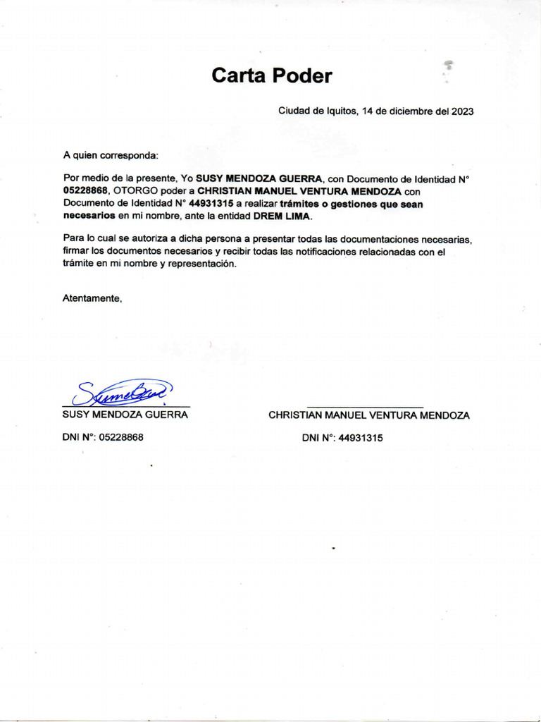 Carta Poder | PDF