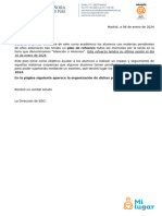 Circular Exámenes de Materias Pendientes de Cursos Anteriores