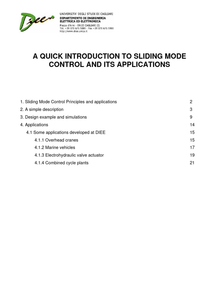 A Quick Introduction To Sliding Mode Con | PDF | Control Theory ...