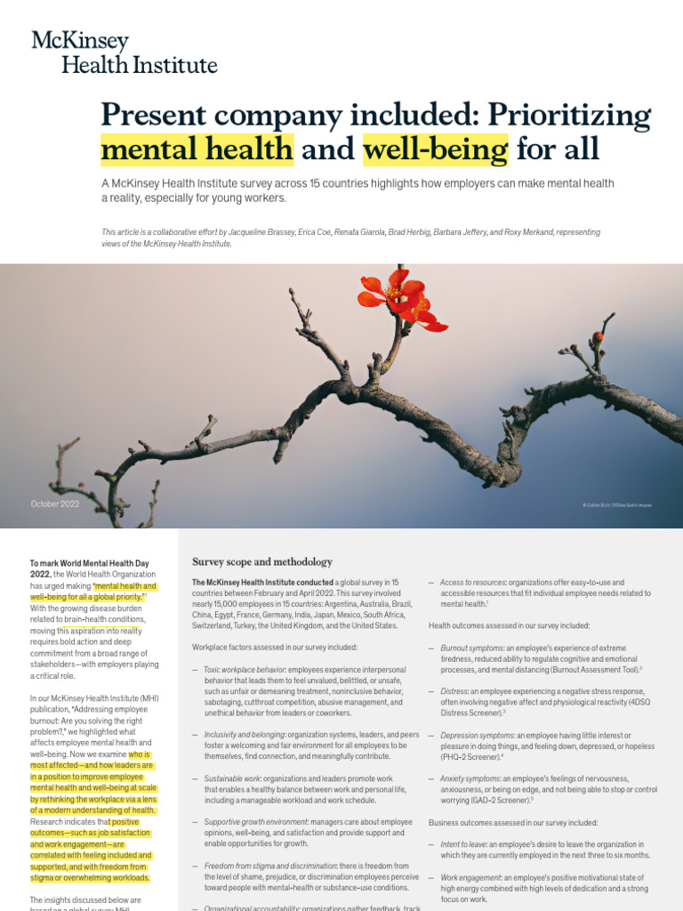 Prioritizing Employee Mental Health | PDF | Mental Health | Mental Disorder