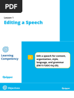 Oral Communication Unit 12 Lesson 1 Editing A Speech