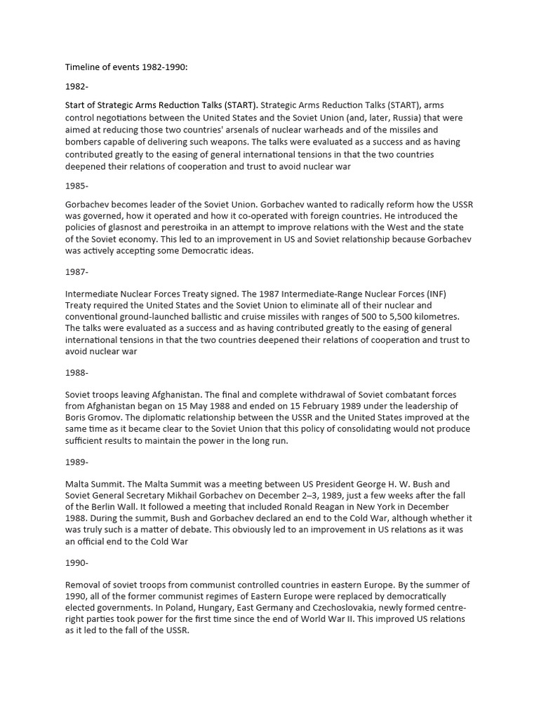 WORLD EVENTS 1990 TIMELINE intelligence overview