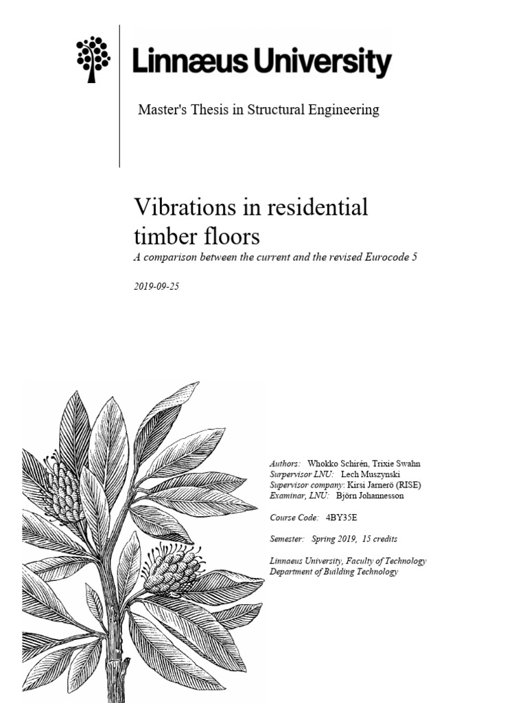 Calculation Vibrations Residential Floors | PDF | Oscillation | Normal Mode