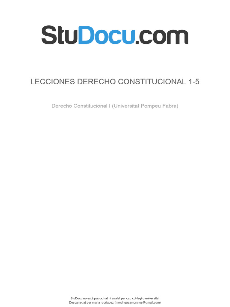 Lecciones Derecho Constitucional 1 5 | PDF | Constitución | Ley ...