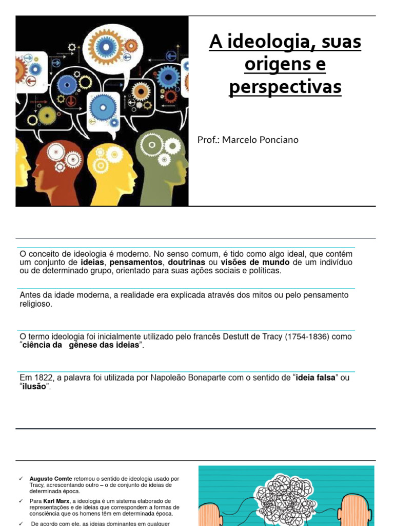 A Ideologia, Suas Origens e Perspectivas | PDF | Ideologias | Teorias ...