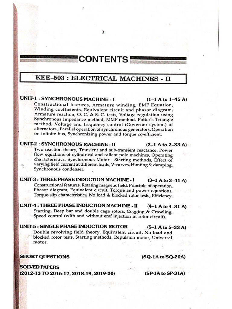 Electrical Machines 2 Quantum PDF