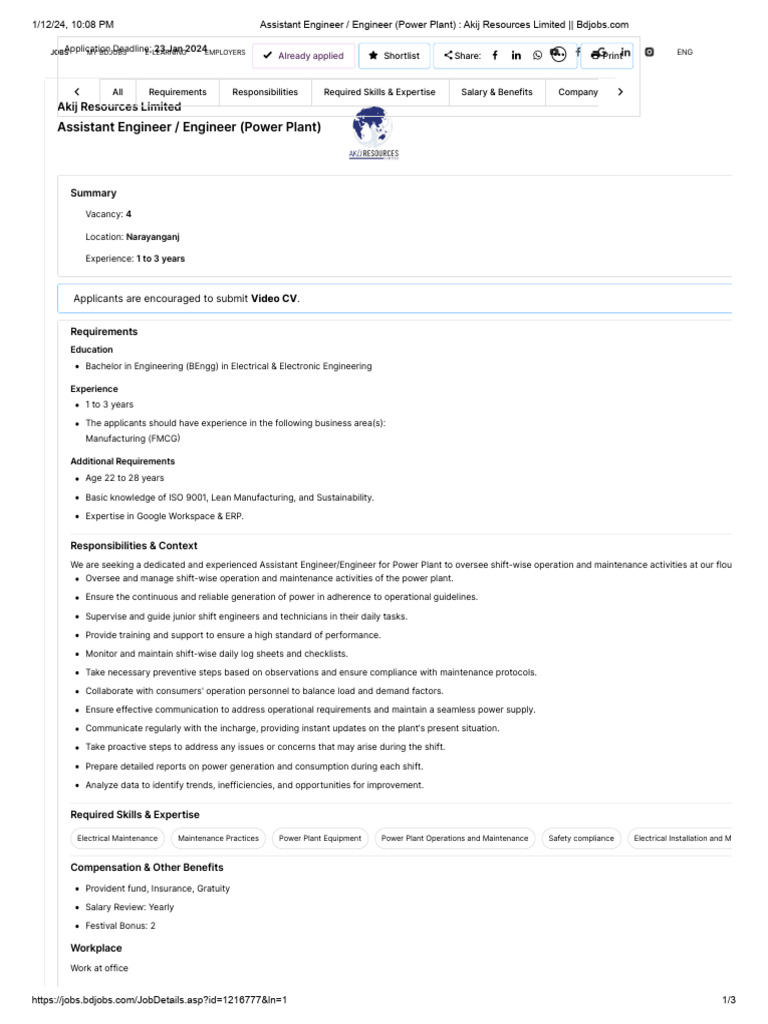 assistant-engineer-engineer-power-plant-akij-resources-limited