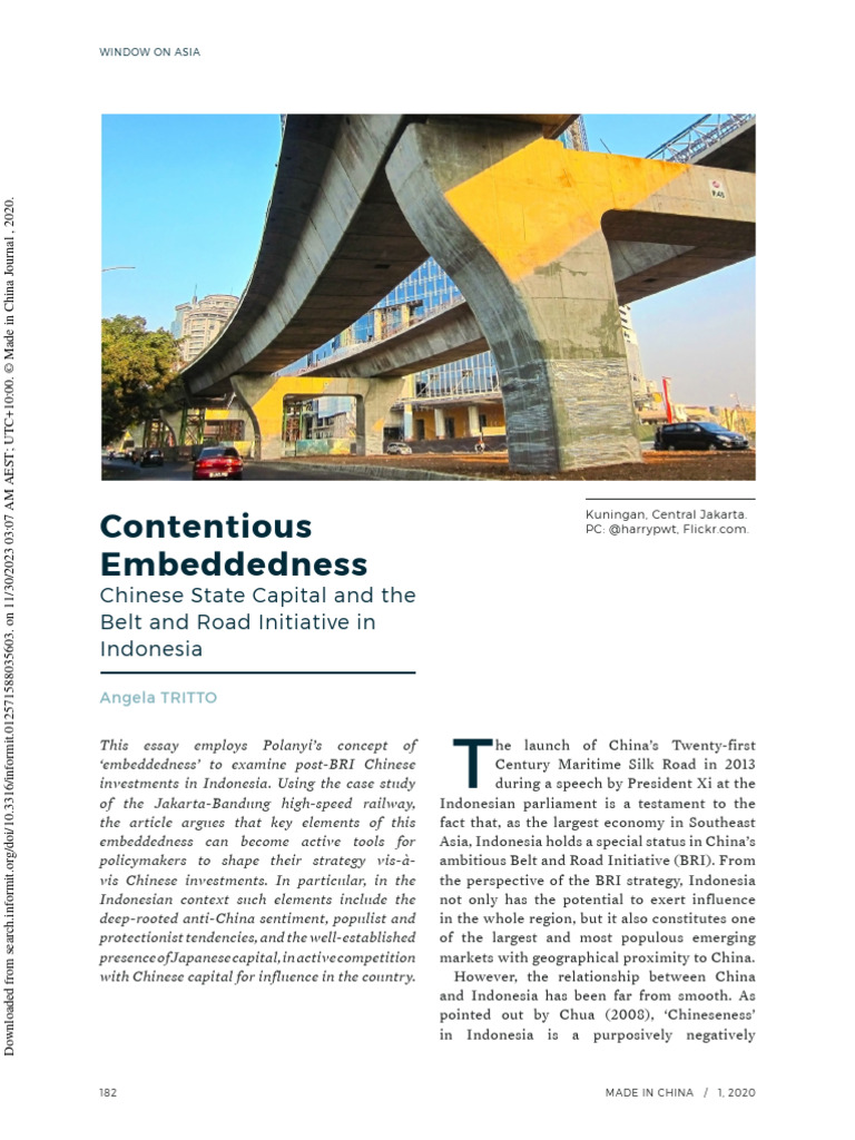 Chinese State Capital And The Belt And Road Initiative In Indonesia